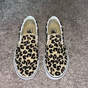 Cheetah print slip on vans